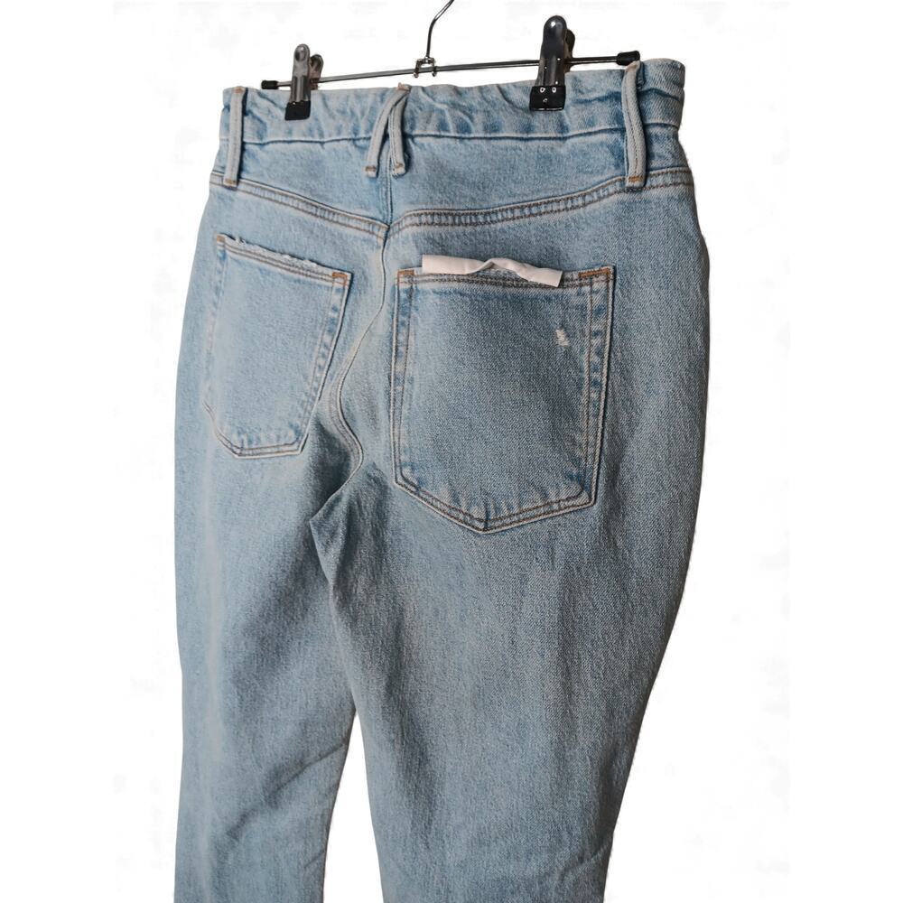 New with Tags Good American x Zara Ripped Classic Slim Jeans Light Wash Size 6 - Picture 8 of 15